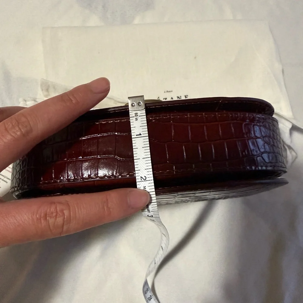 Sezane CLAUDE BAG CHOCOLATE CROCODILE PRINT - Picture 7 of 14
